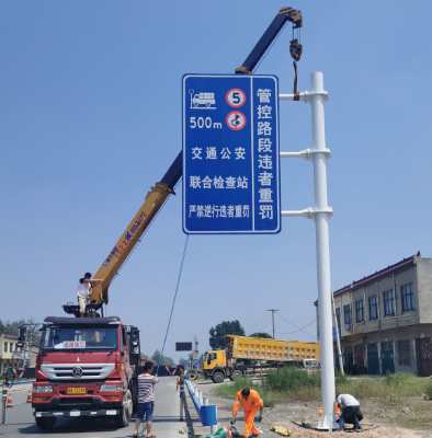 深圳双悬臂标志杆、交通标志杆制作、门架立柱加工厂家